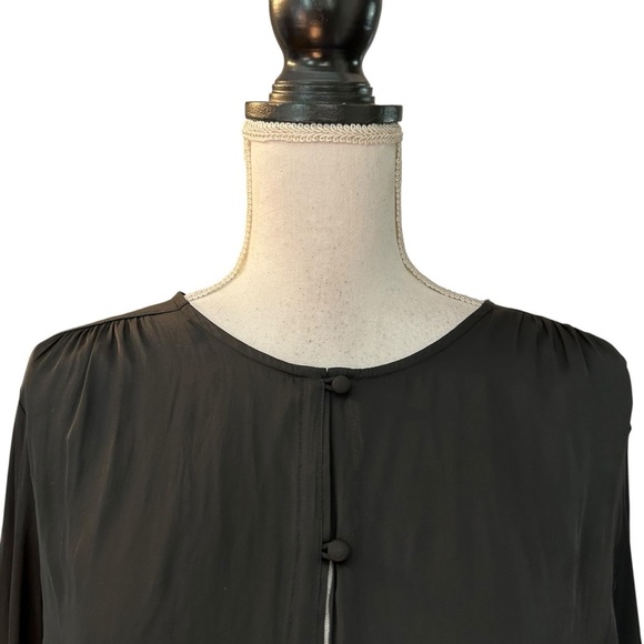 Express Button Front Long Sleeve Thong Bodysuit Women’s SZ Large in Black - Picture 2 of 8